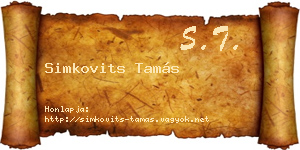 Simkovits Tamás névjegykártya