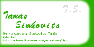 tamas simkovits business card